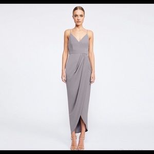 Shona Joy Core draped Cocktail Dress Grey